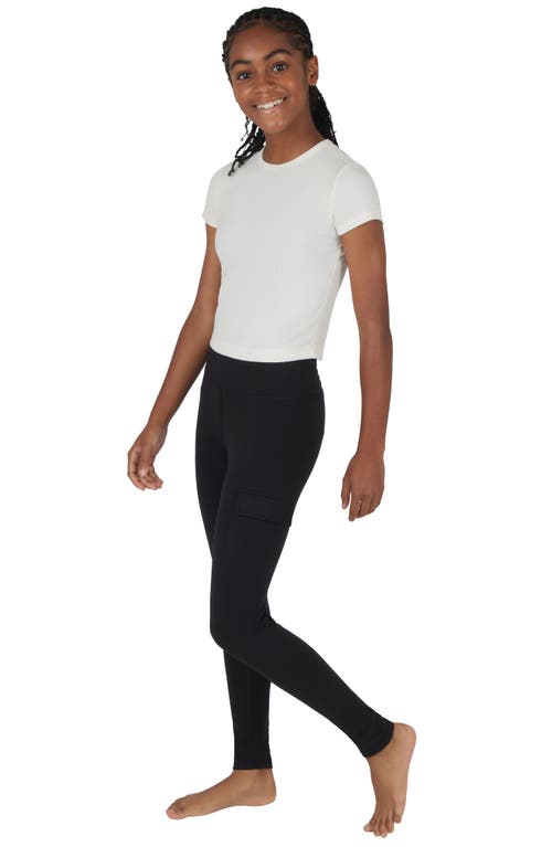 90 Degree By Reflex Kids' 2-pack Cargo Pocket Leggings In Dusky Orchid/black