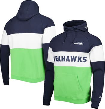 New Era Men s New Era Neon Green College Navy Seattle Seahawks Colorblock Current Pullover Hoodie Nordstrom