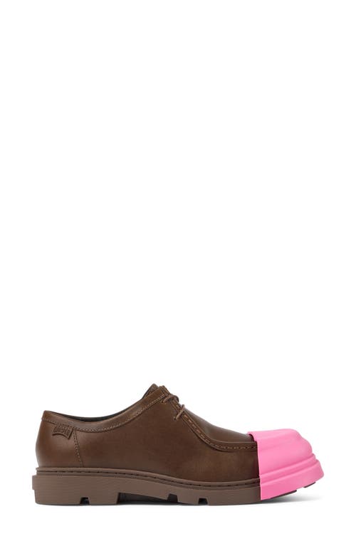 Camper Junction Contrasting-toecap Brogues In Medium Brown/pink