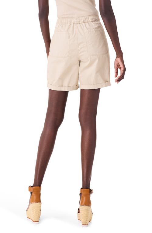 Shop Nic + Zoe Nic+zoe High Waist Cotton Poplin Shorts In Brown Rice