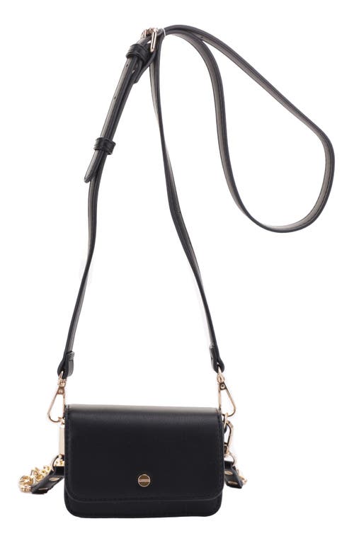 Tanya Vegan Leather Crossbody Bag in Black