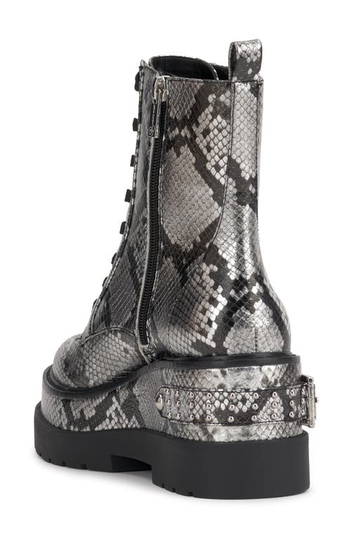 Shop Jessica Simpson Imelda Lace-up Platform Moto Bootie In Chrome