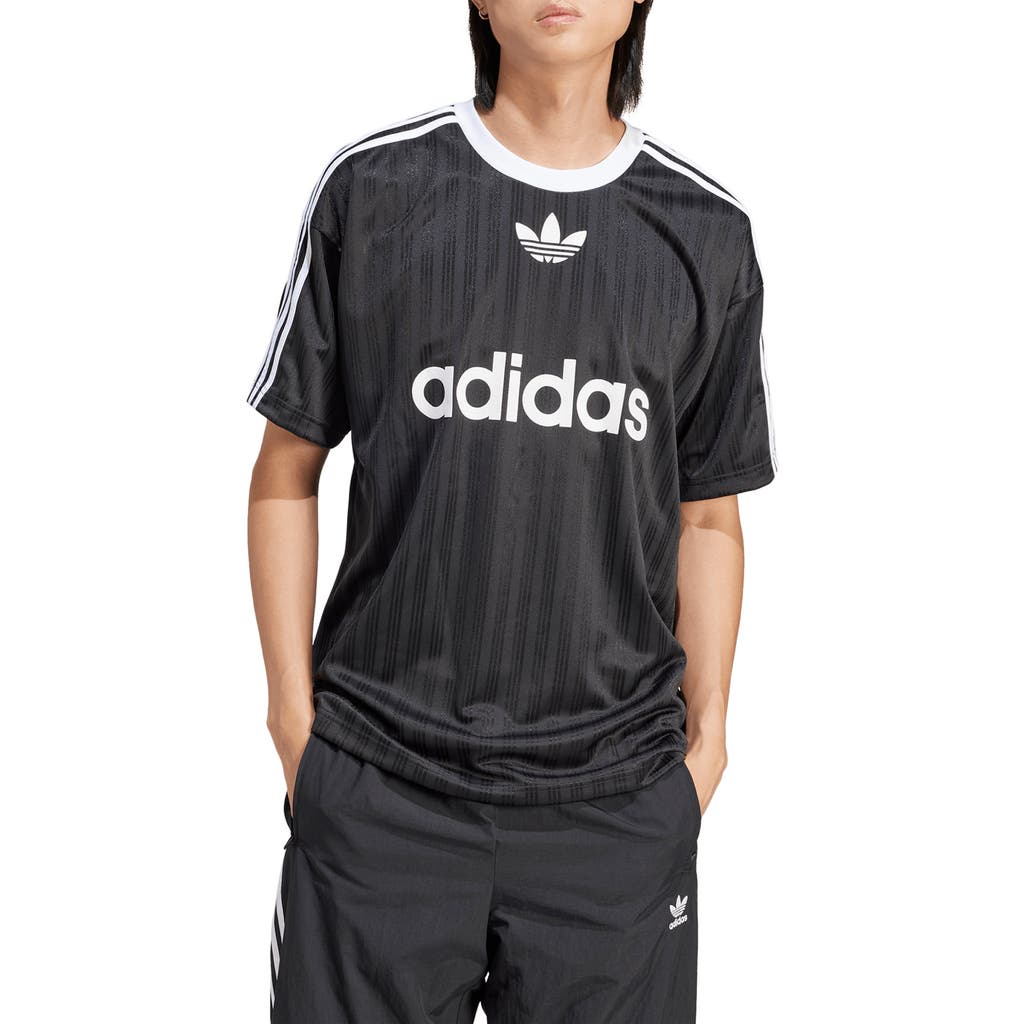 Adidas Originals Adicolor Relaxed Fit Recycled Poly T-shirt In Black/white