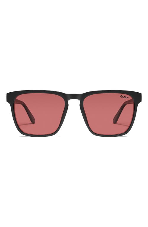Unplugged 45mm Polarized Square Sunglasses in Black /Ruby Polarized