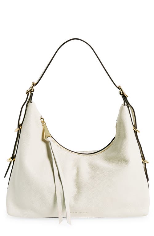Shop Aimee Kestenberg Carefree Leather Shoulder Bag In Vanilla Ice W/shiny Gold