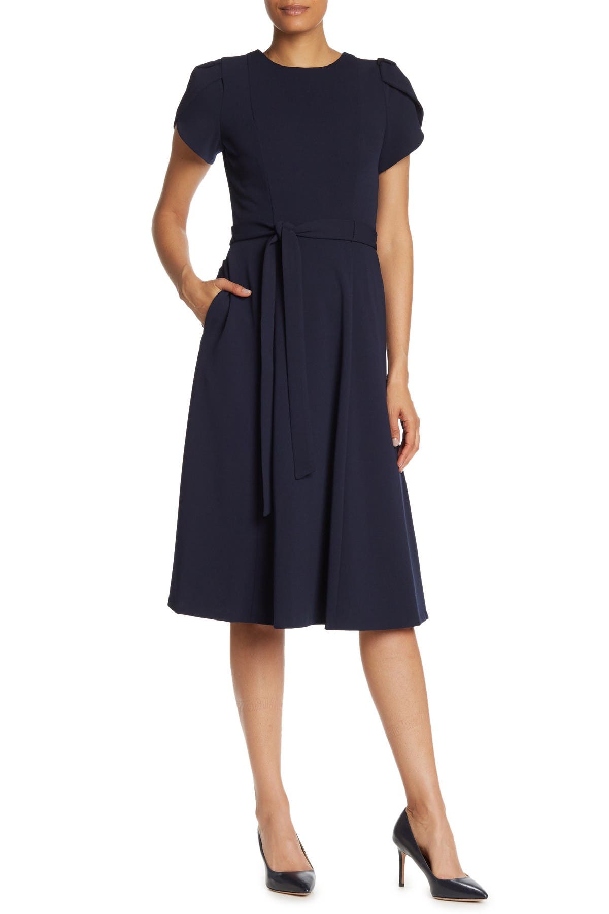 Calvin Klein | Tulip Sleeve Fit & Flare Dress | Nordstrom Rack