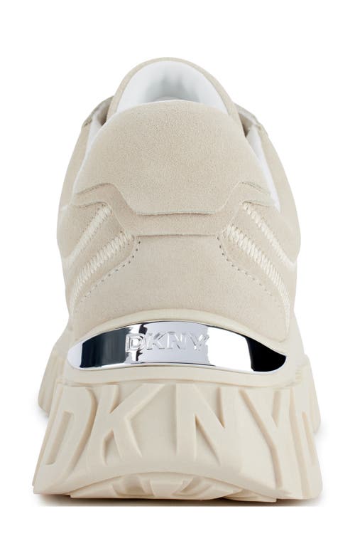 Shop Dkny Laeoni Platform Sneaker In Bone/silver