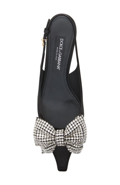 Shop Dolce & Gabbana Dolce&gabbana Mun Kitten Heel Slingback Pump In 8s488 Nero/crystal