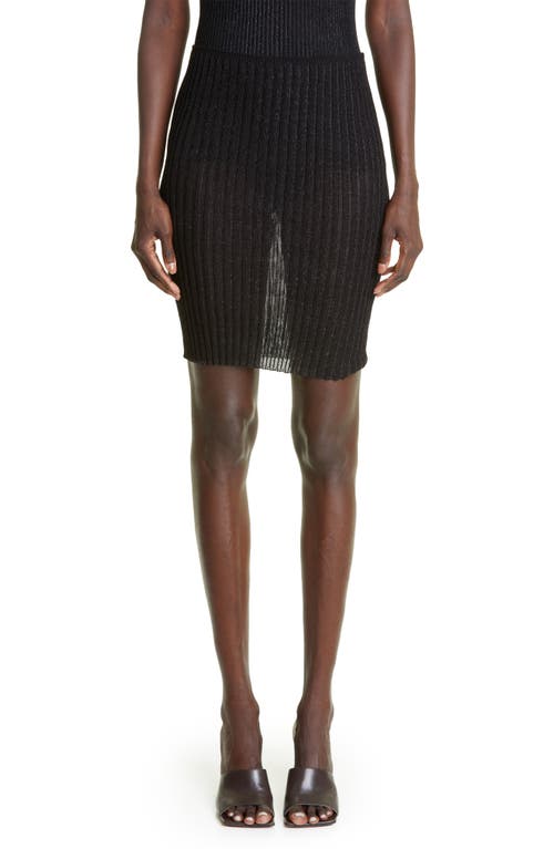 A. Roege Hove Emma Ribbed Cotton Blend Miniskirt in Black