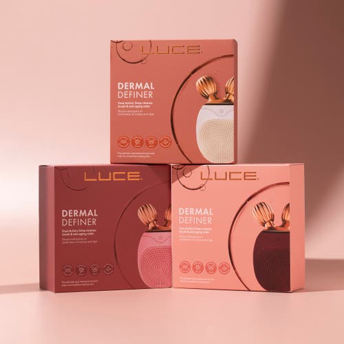 Luce Beauty Dual-sided Cleansing Face Brush, Massager & Roller In Burgundy