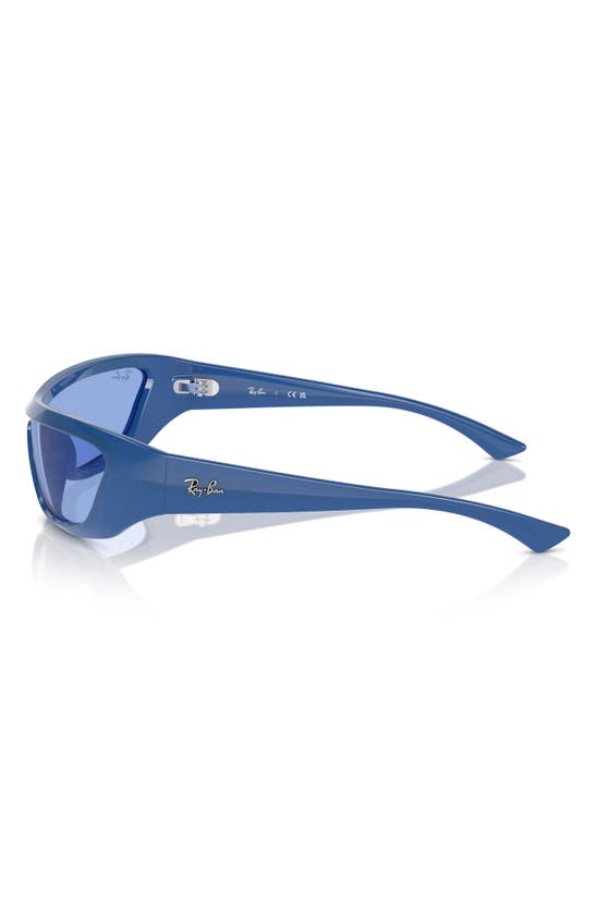 Shop Ray Ban Ray-ban Xan 134mm Wraparound Sunglasses In Blue