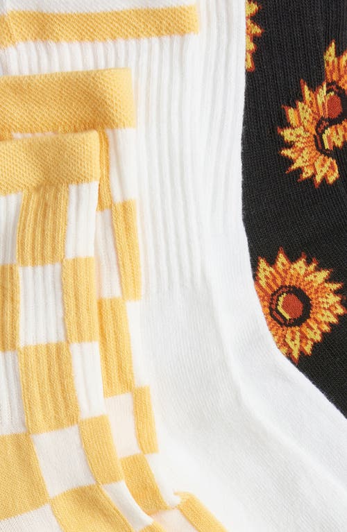K. Bell Socks K Bell Socks La Sunflower Assorted 3-pack Crew Socks In Yellow Multi