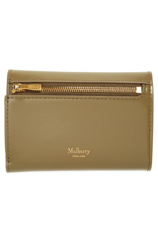 Shop Mulberry Pimlico Leather Compact Wallet In Linen Green