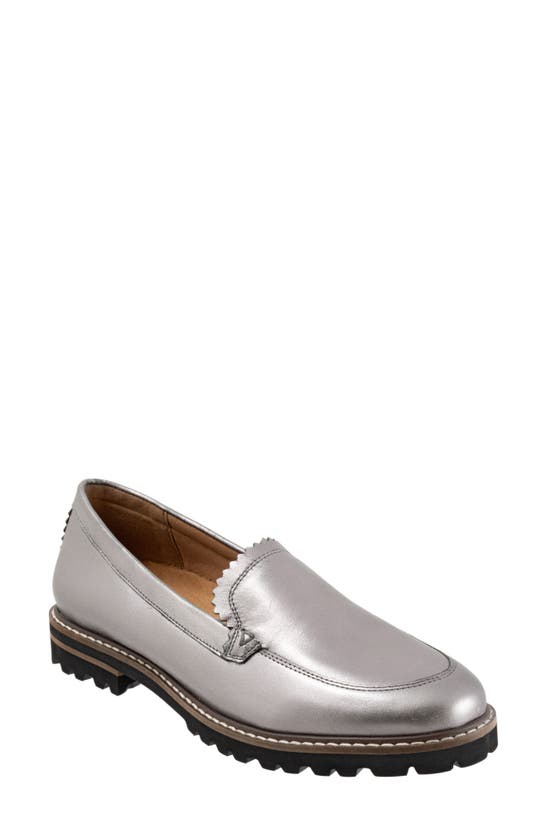 Shop Trotters Fayth Loafer In Pewter
