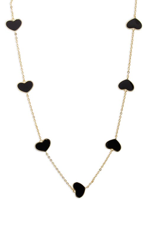 Shop Shymi Enamel Heart Station Necklace In Gold/black