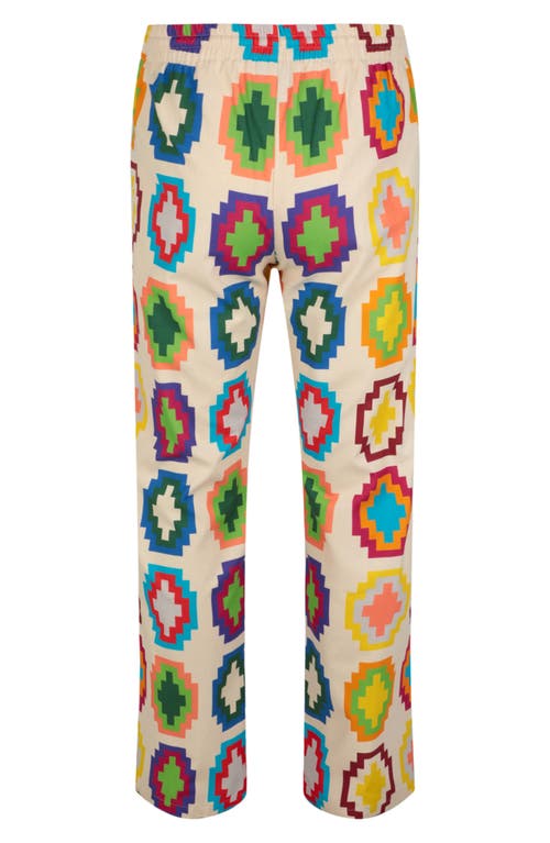 Shop Marcelo Burlon County Of Milan Marcelo Burlon Colorful Cross Loose Pants In Beige Multi