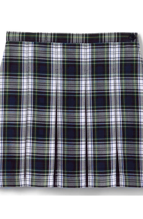 Shop Lands' End School Uniform Girls Plaid Box Pleat Skirt Top Of The Knee In White Plaid