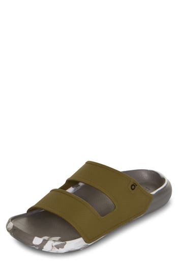 Shop Floopi Charles Double Strap Slide Sandal In Green