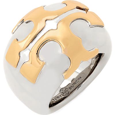 Tory Burch Stacked-T Logo Ring
