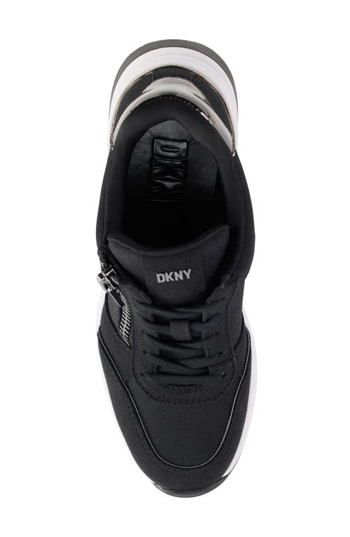 Shop Dkny Kaden Wedge Sneaker In Black/dk Gunmetal