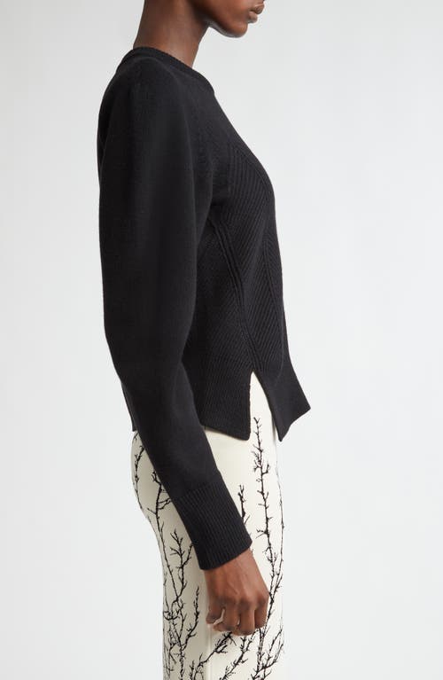 Shop Alexander Mcqueen Chevron Corset Detail Wool & Cashmere Sweater In Black