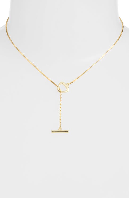 Shop Argento Vivo Sterling Silver Box Chain Toggle Necklace In Gold