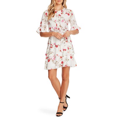 Cece Enchanted Wildflower Ruffle Fit & Flare Dress, Ivory