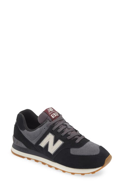 New Balance Gender Inclusive 574 Sneaker In Black/grey/white