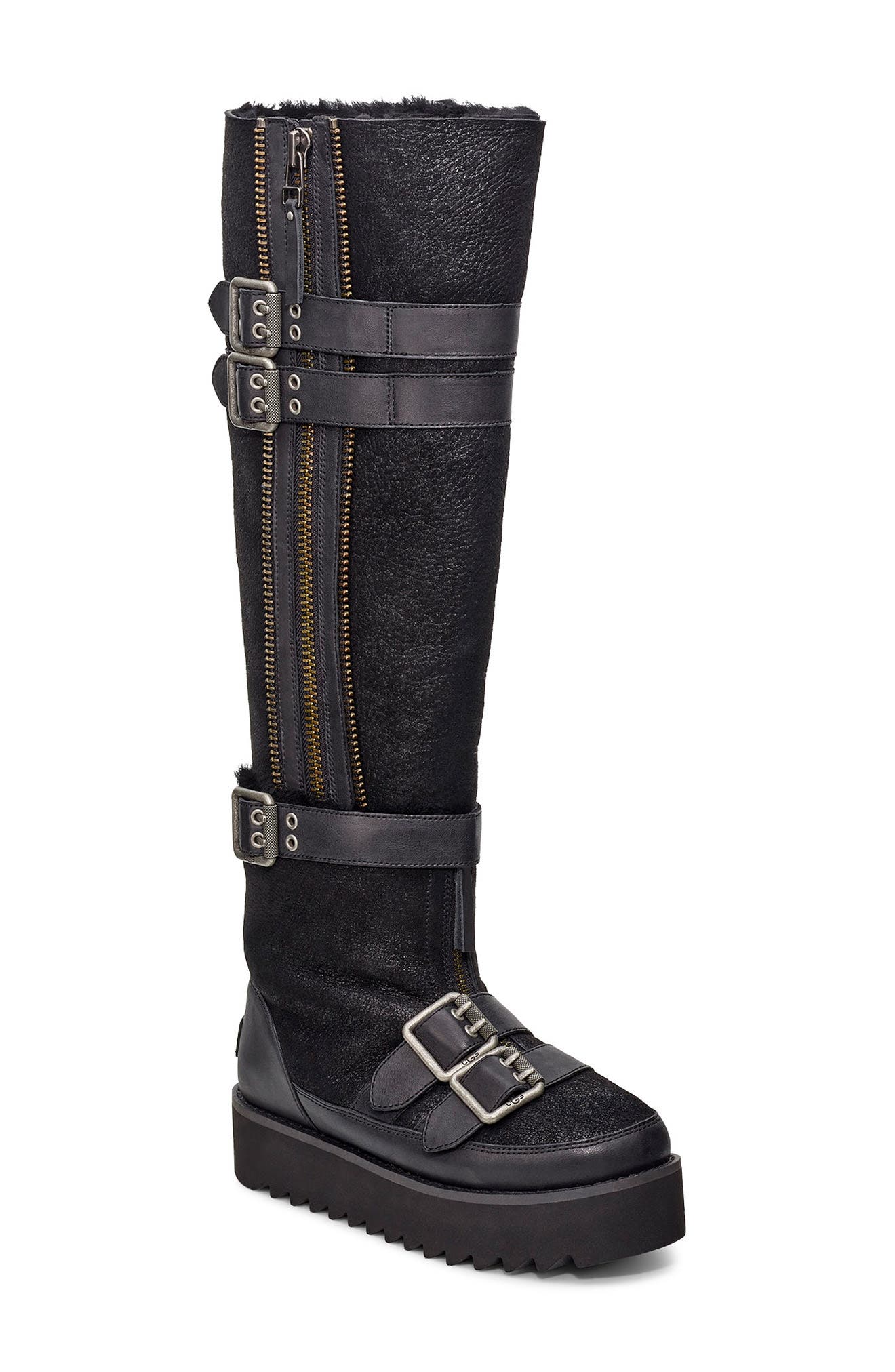 moto punk over the knee boot