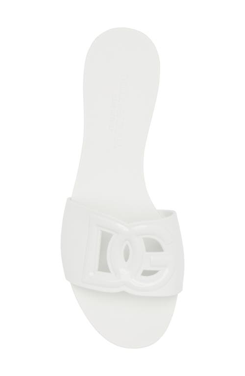 Dolce & Gabbana Black Flats With Cut-out Band And Dg Logo In White