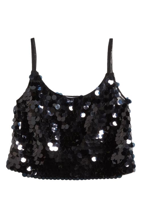 Shop Wayf X Chérie Madeleine Je T'aime Sequin Tank In Black