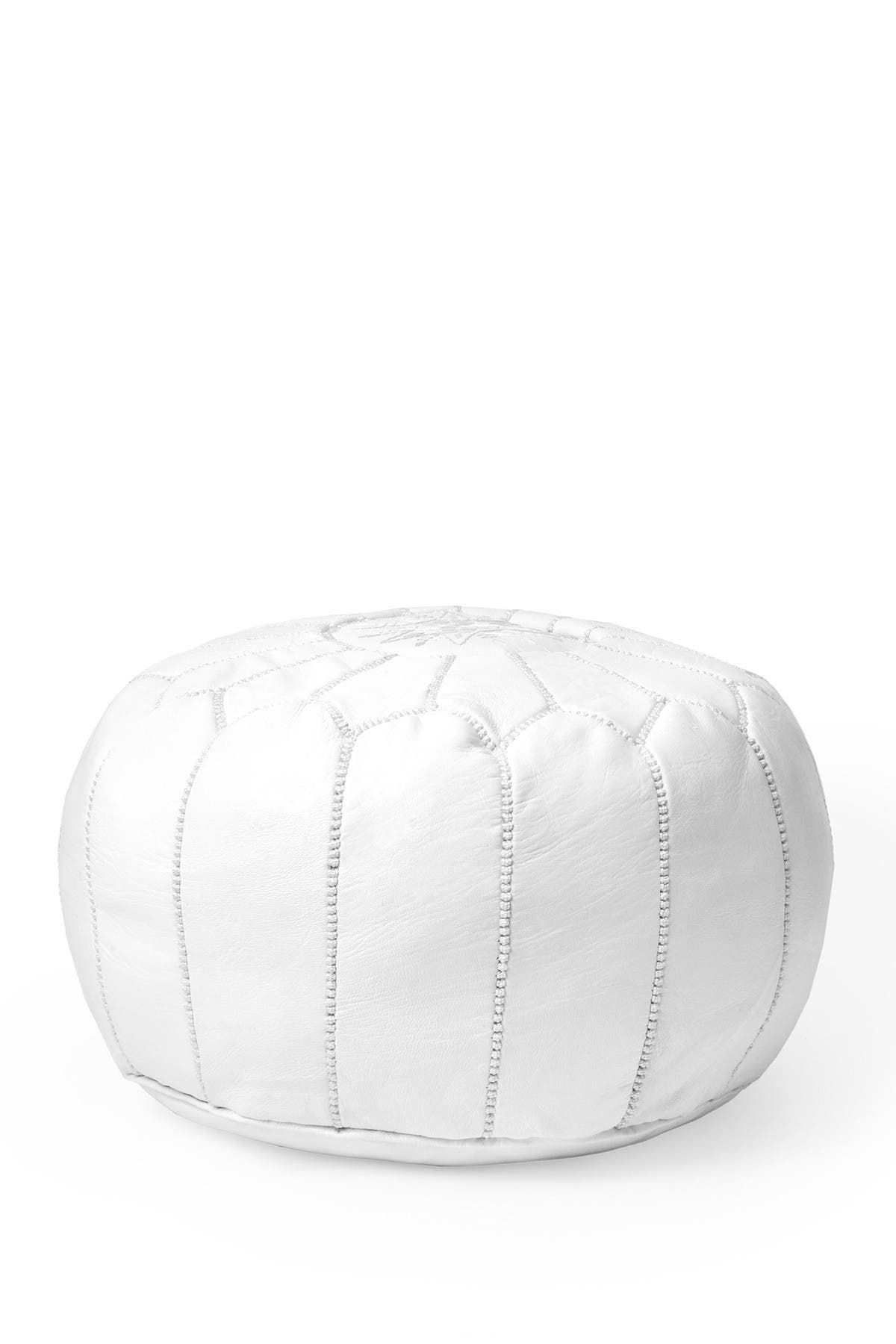 Nuloom Jerrie Moroccan Ottoman In White