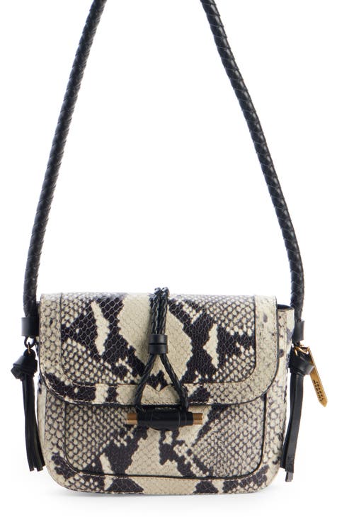 Saffiano Cross-Body Bag Nude Snake - Women's Leather Bags