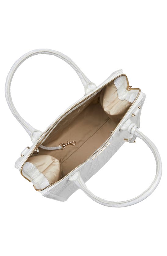 Brahmin Caroline Melbourne Embossed Leather Satchel In Shell White