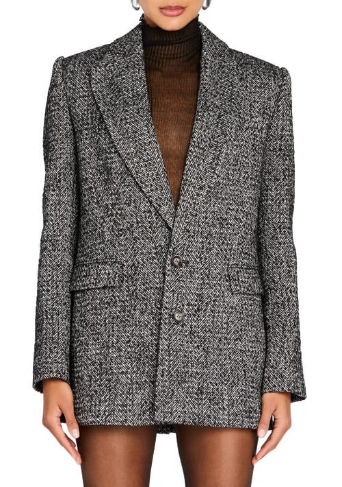 Shop Ser.o.ya Cecilia Wool Blazer In Charcoal/grey