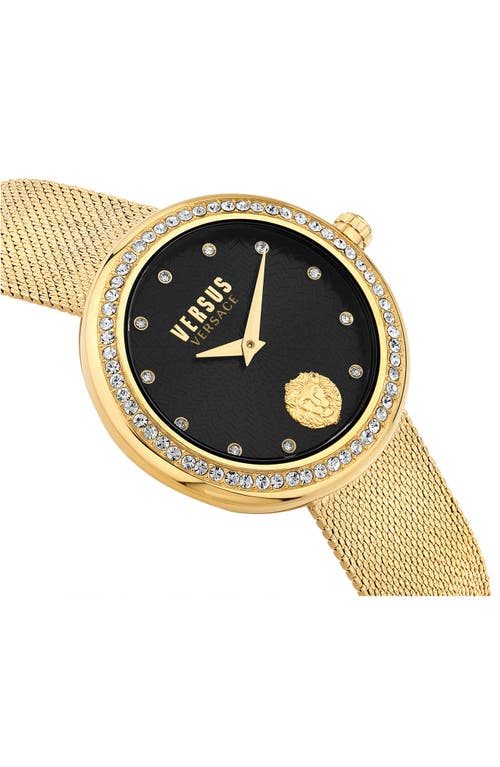 Shop Versus Versace Lea Mesh Strap Watch, 35mm In Ip Yellow Gold/black