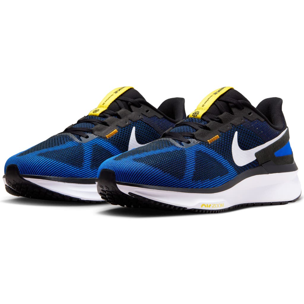 Shop Nike Air Zoom Structure 25 Running Shoe In Black/white/blue