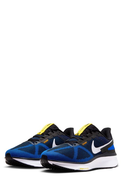 Shop Nike Air Zoom Structure 25 Running Shoe In Black/white/blue