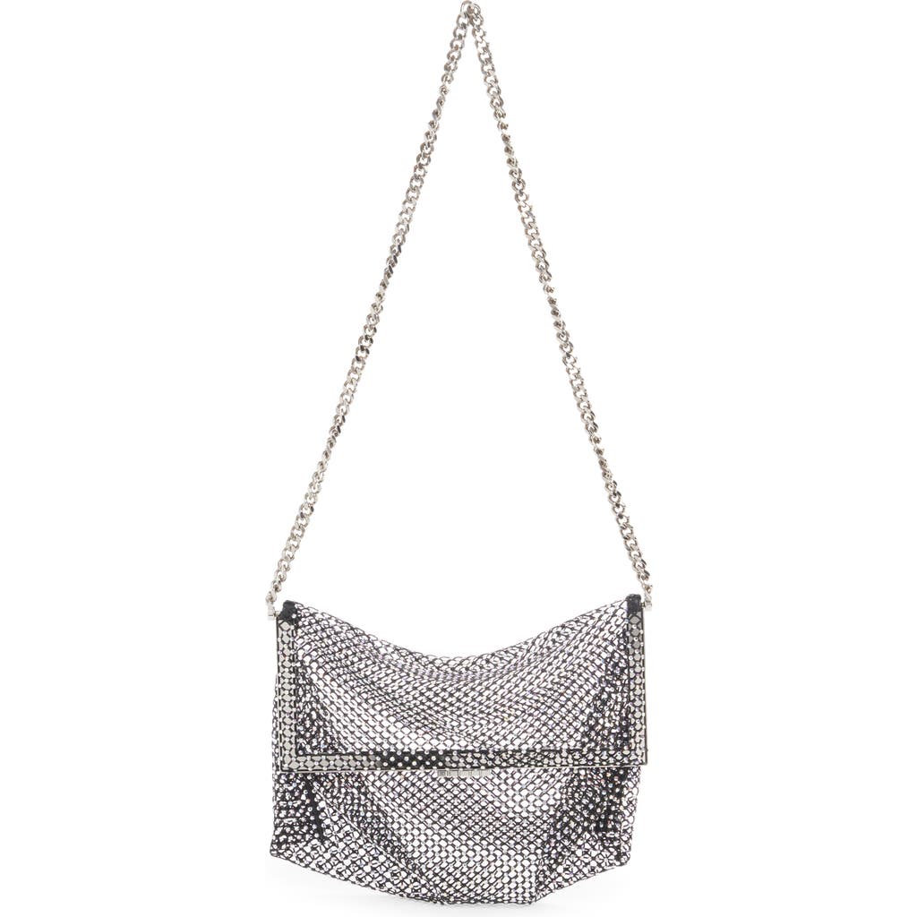 Saint Laurent Fanny Chain Shoulder Bag In Nero/crystal