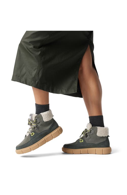 Sorel Explorer Iii Joan Nw Waterproof Boot In Quarry/sea Salt