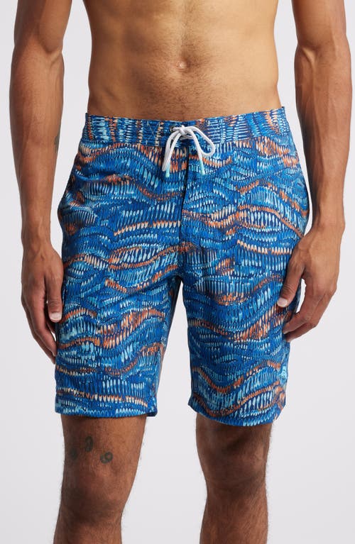 Shop Tommy Bahama Baja Monte Rio Abstract Print Board Shorts In Kingdom Blue