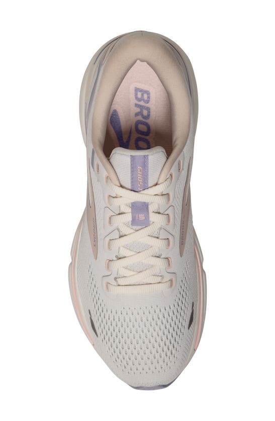 Brooks Ghost 15 Running Shoe In Snow White/ Blush/ Cosmic Sky ModeSens