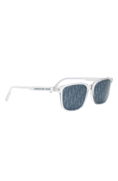 Shop Dior Tag Su 56mm Square Sunglasses In Crystal/other/blu Mirror