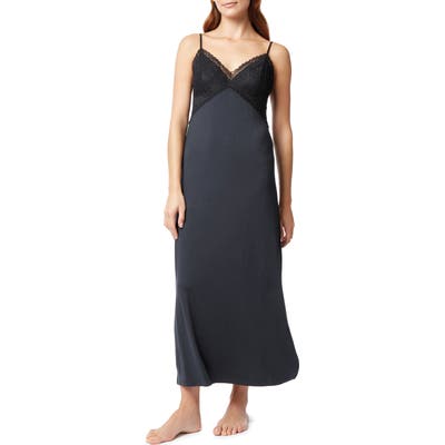 The White Company Lace Contrast Nightgown, Blue