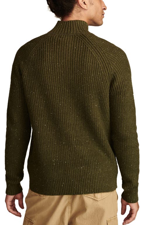 Shop Lucky Brand Nep Half Button Sweater In Olive Night