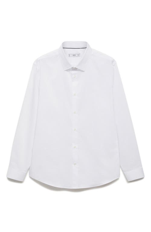 Mango Stretch Button-up Shirt In White