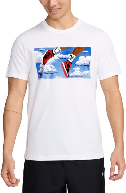 Shop Jordan Flight Essentials Graphic T-shirt In White/black