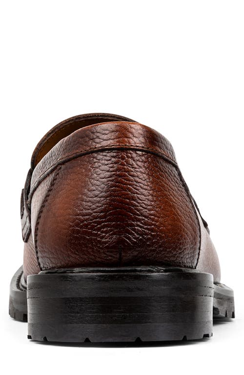 Shop Donald Pliner Lug Penny Loafer In Cognac