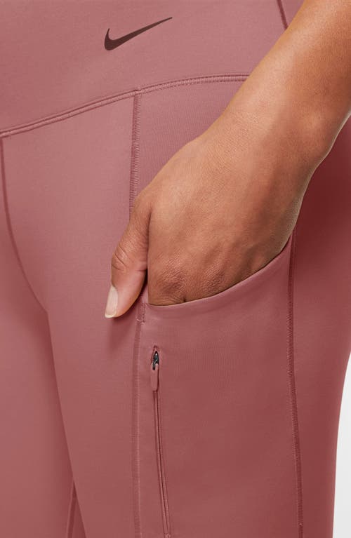 Shop Nike Dri-fit Go High Waist 7/8 Leggings In Canyon Pink/black