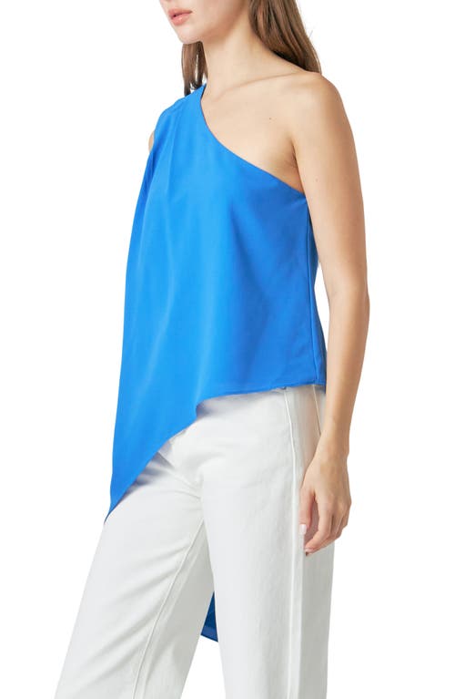 Endless Rose Women's One Shoulder Waterfall Top In Blue